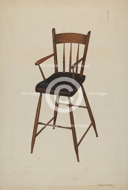 High Chair (for infants), c. 1938. Creator: Frank Gutting.