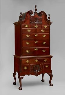 High chest of drawers, about 1755-1775. Creator: Unknown