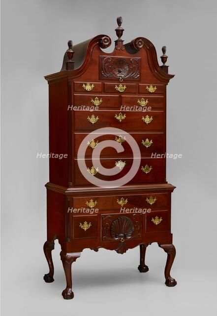 High chest of drawers, about 1755-1775. Creator: Unknown.