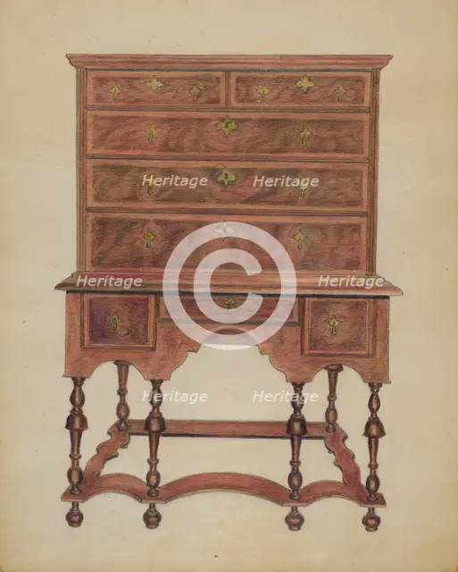 High Chest of Drawers, c. 1936. Creator: Carl Weiss.