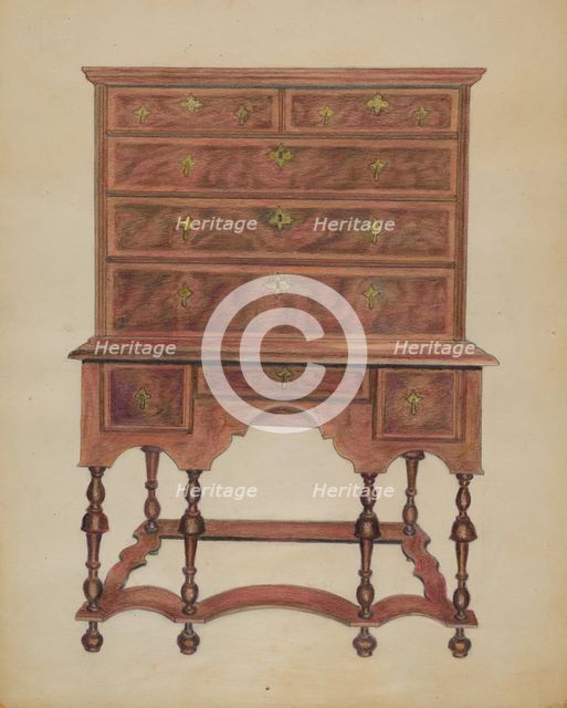 High Chest of Drawers, c. 1936. Creator: Carl Weiss.