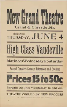 High class vaudeville, c1900 - 1919 (?). Creator: Adler's Grand Theatre