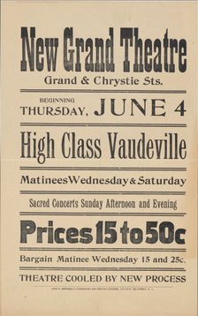 High class vaudeville, c1900 - 1919 (?). Creator: Adler's Grand Theatre