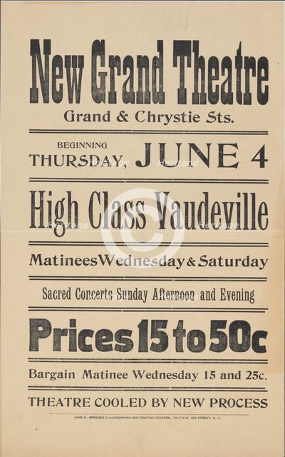 High class vaudeville, c1900 - 1919 (?). Creator: Adler's Grand Theatre.