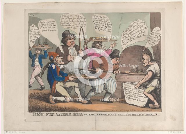 High Fun for John Bull, or the Republicans Put to their Last Shift, November ..., November 12, 1798. Creator: Thomas Rowlandson.