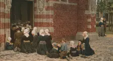 High Mass at a Fishing Village on the Zuyder Zee, Holland 1876, (c1930). Creator: George Clausen