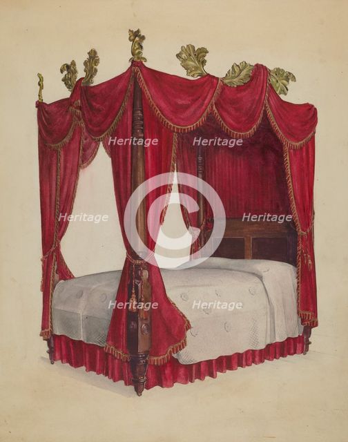 High Post Bed, 1936. Creator: Florence Choate.