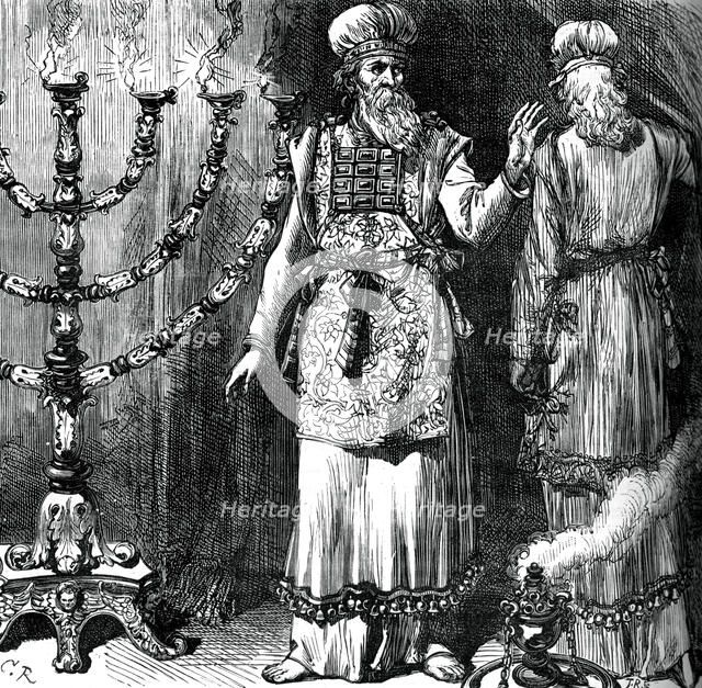 High priests, showing the ephod and linen robes, (c1880). Artist: Unknown