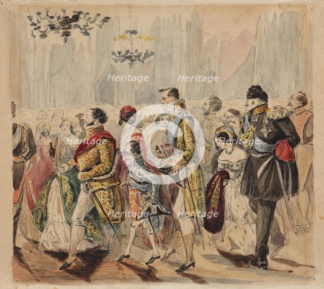 High Society Ball, First quarter of 19th century. Artist: Baranov, Vasili Venediktovich (1792-1836)
