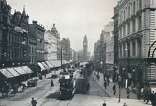 High Street, Belfast, showing the Albert Memorial in the distance 1917