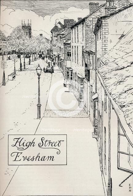 'High Street Evesham', 19th century. Artist: Edmund Hort New.
