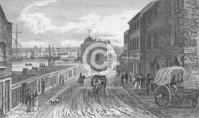 'High Street & Front of Bathing Houses', 1820. Artist: John Shury.