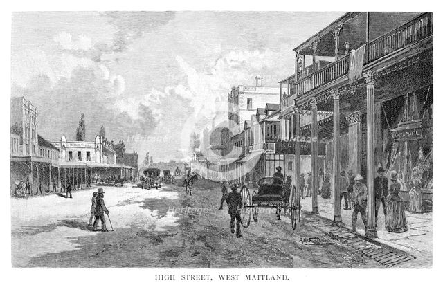 High Street, West Maitland, New South Wales, Australia, 1886.Artist: Albert Henry Fullwood