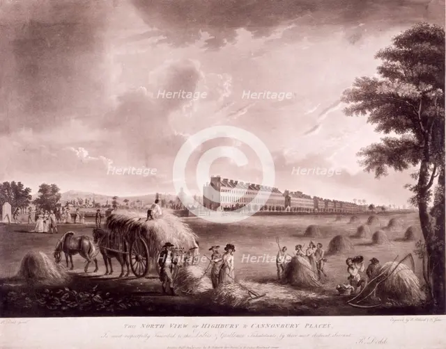 Highbury, Islington, London, 1787. Artist: Robert Pollard