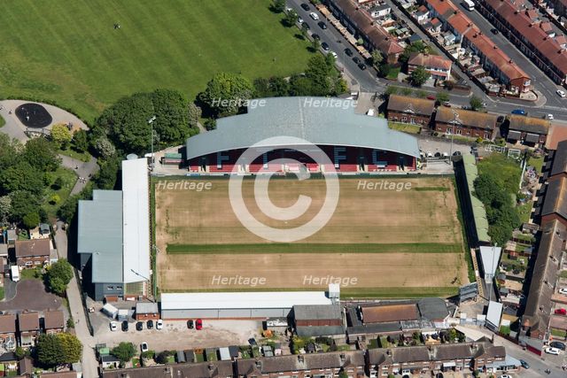 Highbury Stadium, home of Fleetwood Town Football Club, Lancashire, 2021. Creator: Damian Grady.