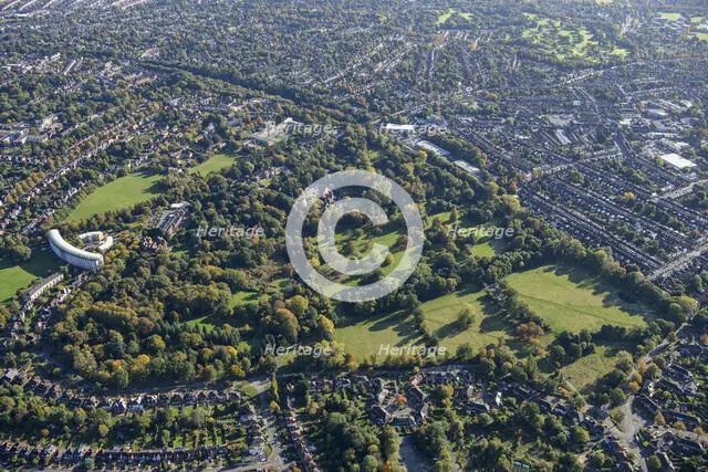 Highbury Park, gardens and landscape park to Highbury Hall, Birmingham, 2024. Creator: Damian Grady.
