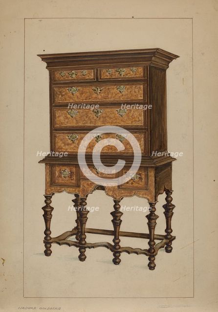Highboy, 1935/1942. Creator: Isadore Goldberg.