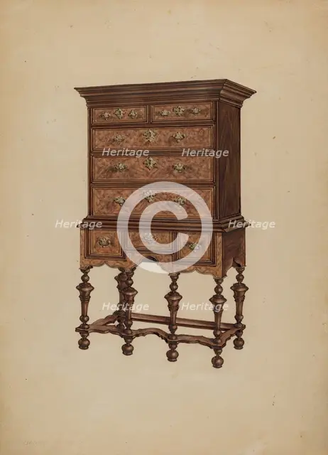 Highboy, c. 1937. Creator: Isadore Goldberg.