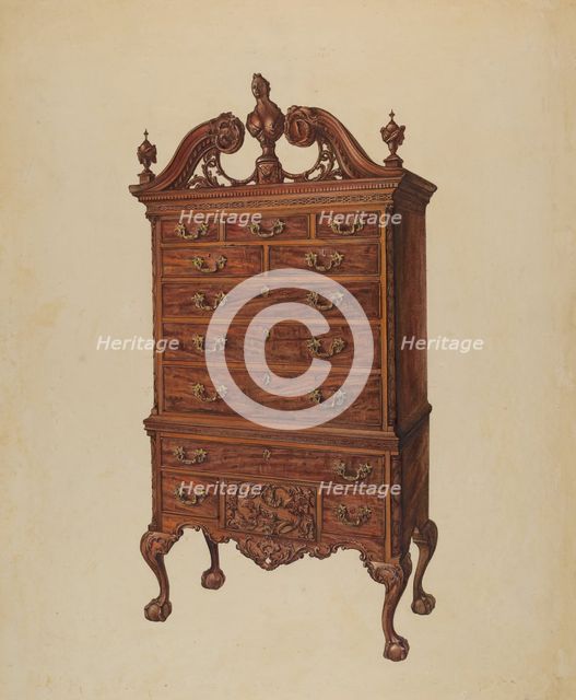 Highboy, c. 1938. Creator: Elisabeth Fulda.