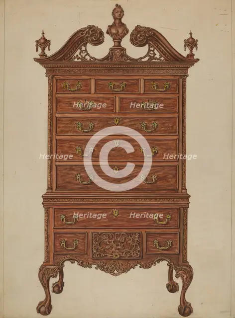 Highboy, c. 1940. Creator: Isadore Goldberg.