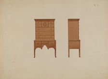 Highboy-front and Side Views, c. 1936. Creator: Fred Weiss