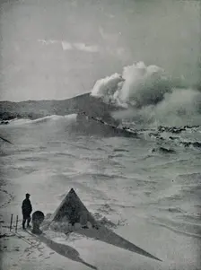 Highest Camp in Antarctica - Active Crater c1912, (1913). Artist: Raymond E Priestley