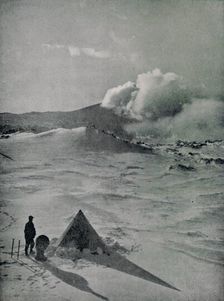 Highest Camp in Antarctica - Active Crater c1912, (1913). Artist: Raymond E Priestley