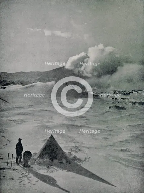 'Highest Camp in Antarctica - Active Crater', c1912, (1913). Artist: Raymond E Priestley.
