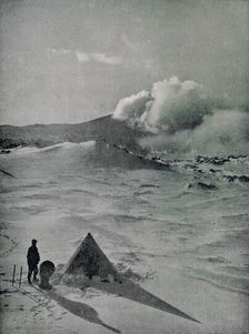 Highest Camp in Antarctica - Active Crater c1912, (1913). Artist: Raymond E Priestley