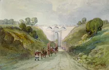 Highgate Archway viaduct, London, c1820. Artist: Anon