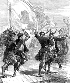 Highland dancing at the Crystal Palace, 1872. Creator: C. R.