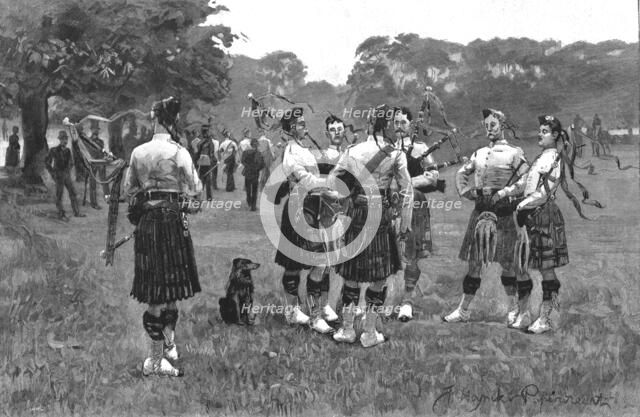 ''Highland Pipers Practising in Hyde Park', 1890. Creator: Unknown.