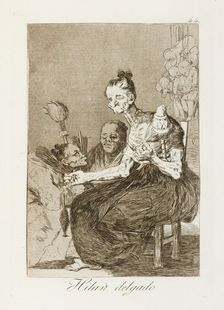 Hilan delgado.; Los Caprichos, pl.44, 1799. Creator: Francisco Goya