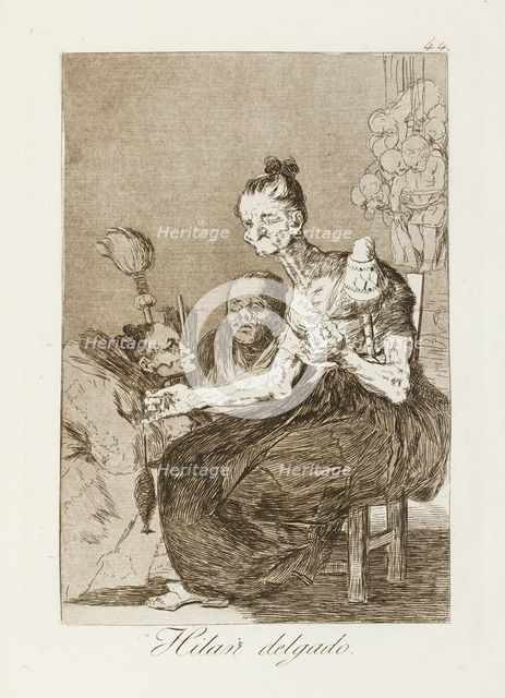 Hilan delgado.; Los Caprichos, pl.44, 1799. Creator: Francisco Goya.