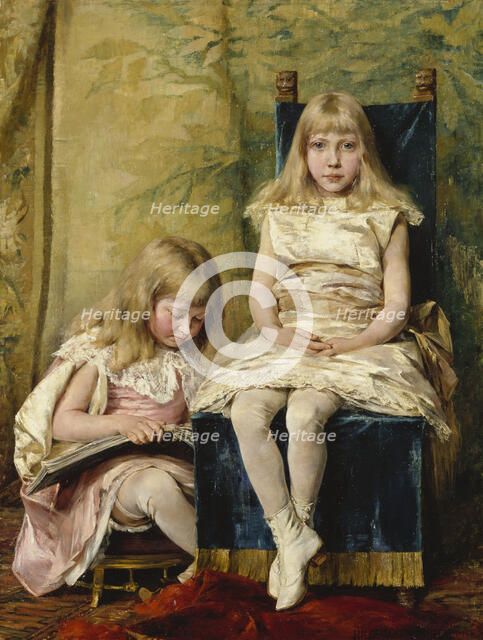 Hildegard and Alfhild Tamm Children, 1882. Creator: Hildegard Katerina Thorell.
