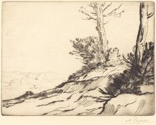 Hill with Bushes (La butte aux brousailles). Creator: Alphonse Legros