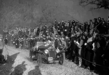 Hillman Aero Minx of RJ Williams competing in the MCC Lands End Trial, Beggars Roost, Devon, 1936. Artist: Bill Brunell