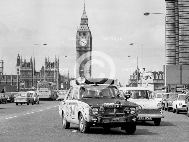 Hillman Hunter, P.Brown on 1968 London to Sydney rally. Creator: Unknown.