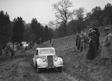 Hillman Minx of S Elgar competing in the MCC Edinburgh Trial, Roxburghshire, Scotland, 1938. Artist: Bill Brunell