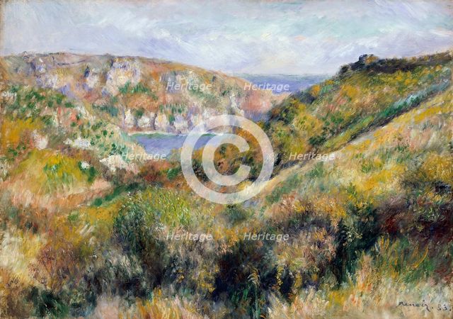 Hills around the Bay of Moulin Huet, Guernsey, 1883. Creator: Pierre-Auguste Renoir.
