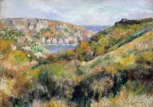 Hills around the Bay of Moulin Huet, Guernsey, 1883. Creator: Pierre-Auguste Renoir