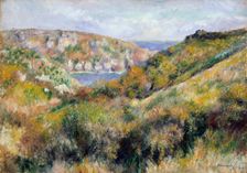 Hills around the Bay of Moulin Huet, Guernsey, 1883. Creator: Pierre-Auguste Renoir
