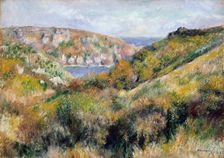 Hills around the Bay of Moulin Huet, Guernsey, 1883. Creator: Pierre-Auguste Renoir