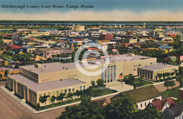 'Hillsborough County Court House, Tampa, Florida', c1940s. Artist: Unknown.