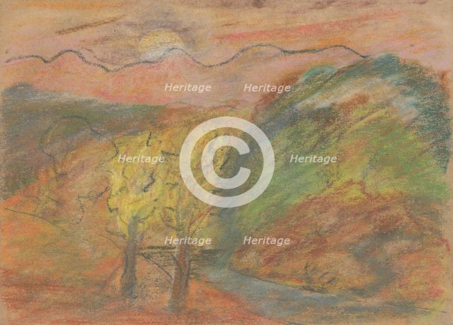 Hillside landscape, 1935-1944. Creator: Arnold Peter Weisz-Kubincan.