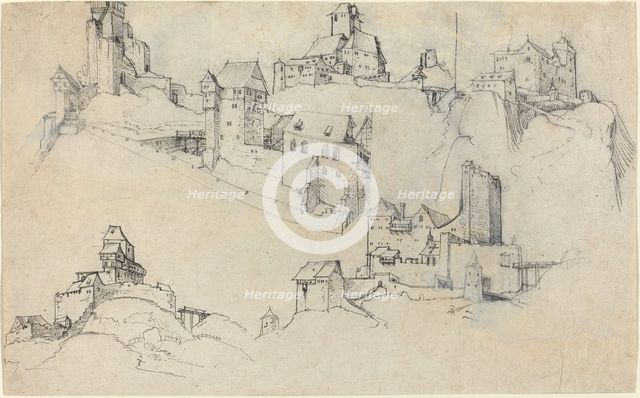 Hilltop Castles, c. 1546. Creator: Augustin Hirschvogel.