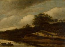 Hilly Landscape beside a Stream, c1630-1680. Creator: Guillaume du Bois