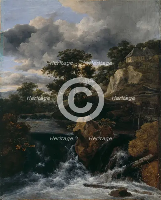 Hilly landscape with a waterfall. Artist: Ruisdael, Jacob Isaacksz, van (1628/29-1682)