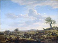 Hilly Landscape with a High Road, 1660-1672. Creator: Adriaen van de Velde