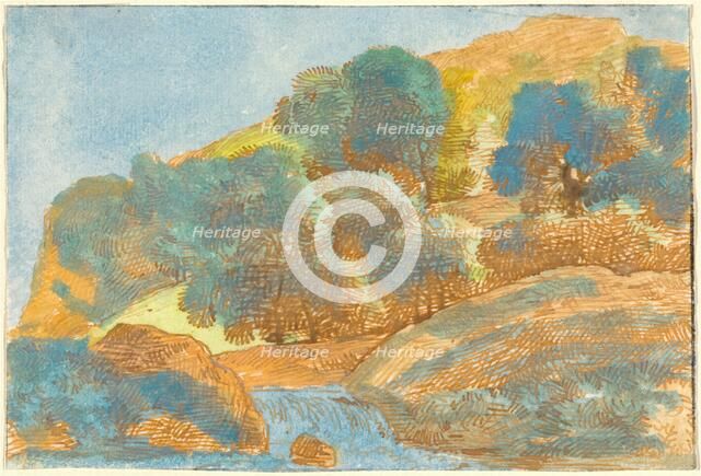 Hilly Landscape with a Stream, 1800/1805. Creator: Franz Kobell.